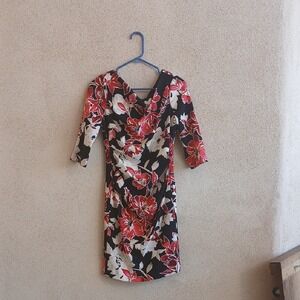$Make Offer$ White House Black Market Asymmetrical Red and Black Cocktail Dress